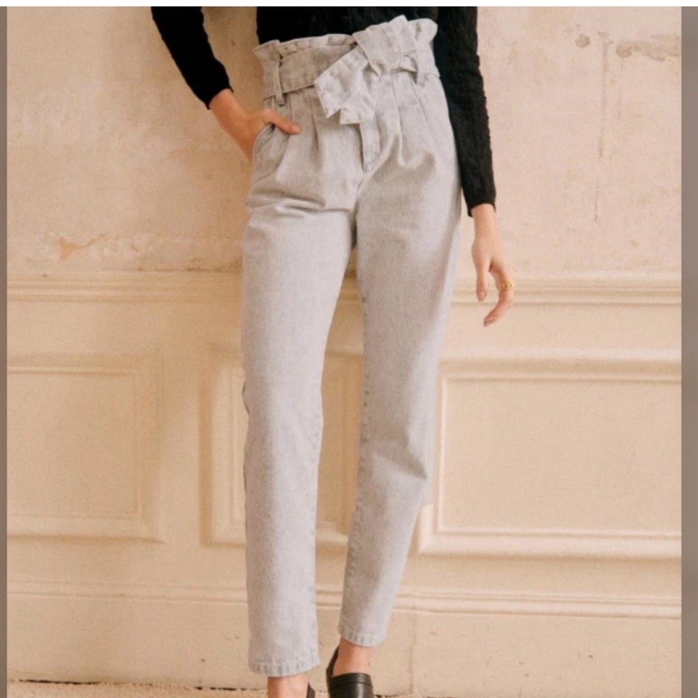 Sezane Austin Pant in Gris Neige size 36